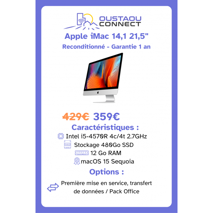 Apple iMac 14,1 21,5’’ - Bon état