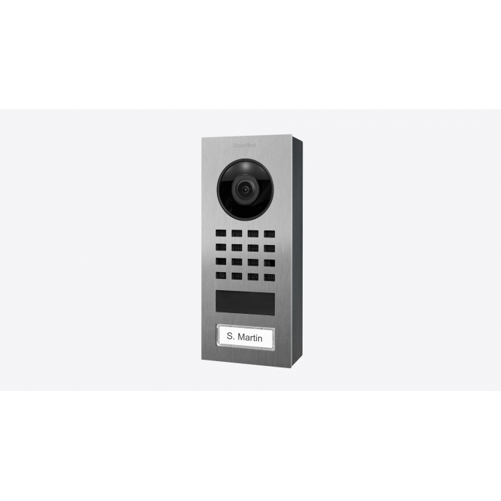 Interphone Vidéo IP Doorbird D1101V Montage apparent - Acier inoxydable, 1 bouton d’appel, vidéo HD 1080p