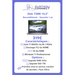 Dell Latitude 7300 13,3" – i7-8665U | 16 Go RAM | 512 Go SSD NVMe | Windows 11 Pro