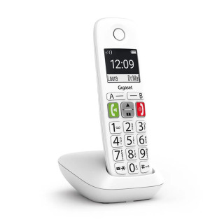 Téléphone Sans Fil Gigaset E290 – Blanc | Grosses Touches | Son Amplifié | Sans Répondeur
