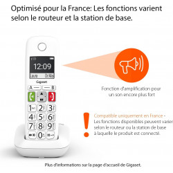 Téléphone Sans Fil Gigaset E290A Duo – Blanc | Grosses Touches | Avec Répondeur