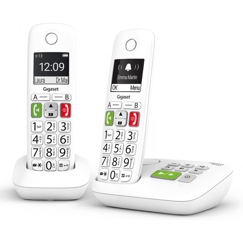 Téléphone Sans Fil Gigaset E290A Duo – Blanc | Grosses Touches | Avec Répondeur Téléphone Sans Fil Gigaset E290A Duo – Blanc | Grosses Touches | Avec Répondeur