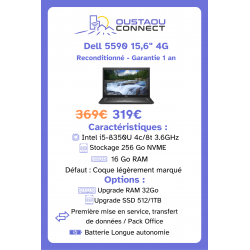 Dell Latitude 5590 15,6" – i5, 16 Go RAM, SSD 256 Go| Reconditionné Garantie 1 an
