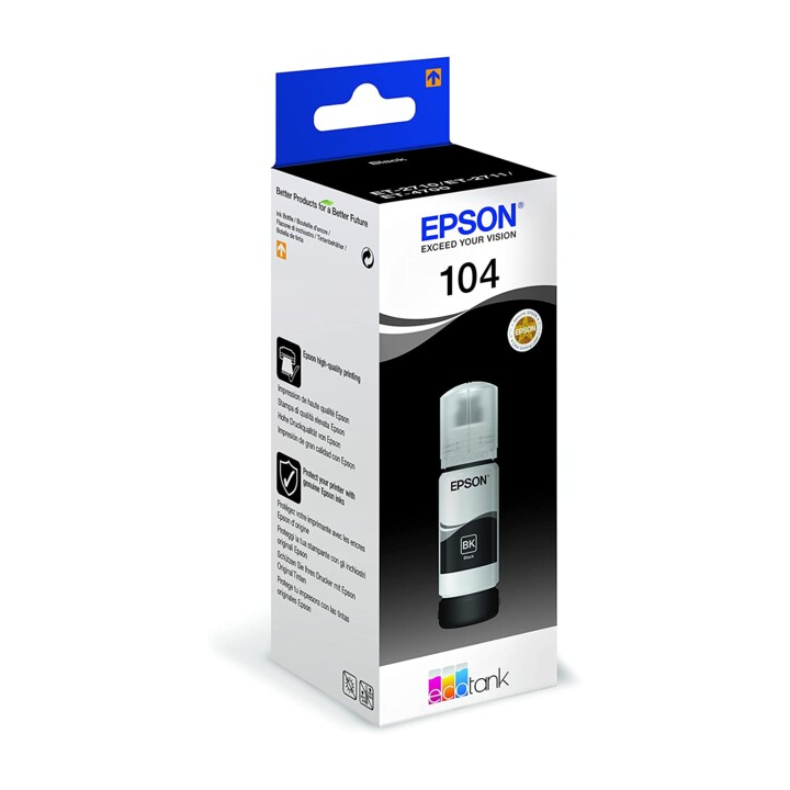 Bouteille d'encre EPSON EcoTank 104 Noir (65 ml)