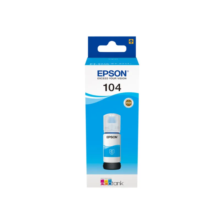 Bouteille d'encre EPSON EcoTank 104 Cyan (65 ml)