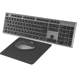 Pack 3 en 1 sans fil Tacens Zenith (Clavier, Souris, Tapis) Noir/Argent