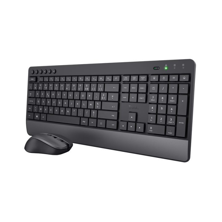 Pack 2 en 1 sans fil Trust Trezo Comfort (Clavier, Souris) Noir