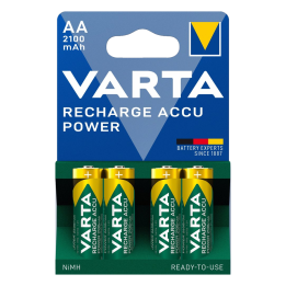 VARTA Pack 4 Piles Rechargeables AA 2100 mAh
