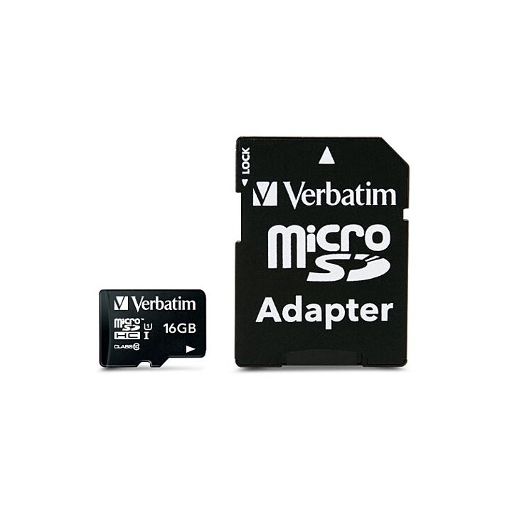 Carte mémoire 16Go Micro SD Verbatim Premium avec adaptateur