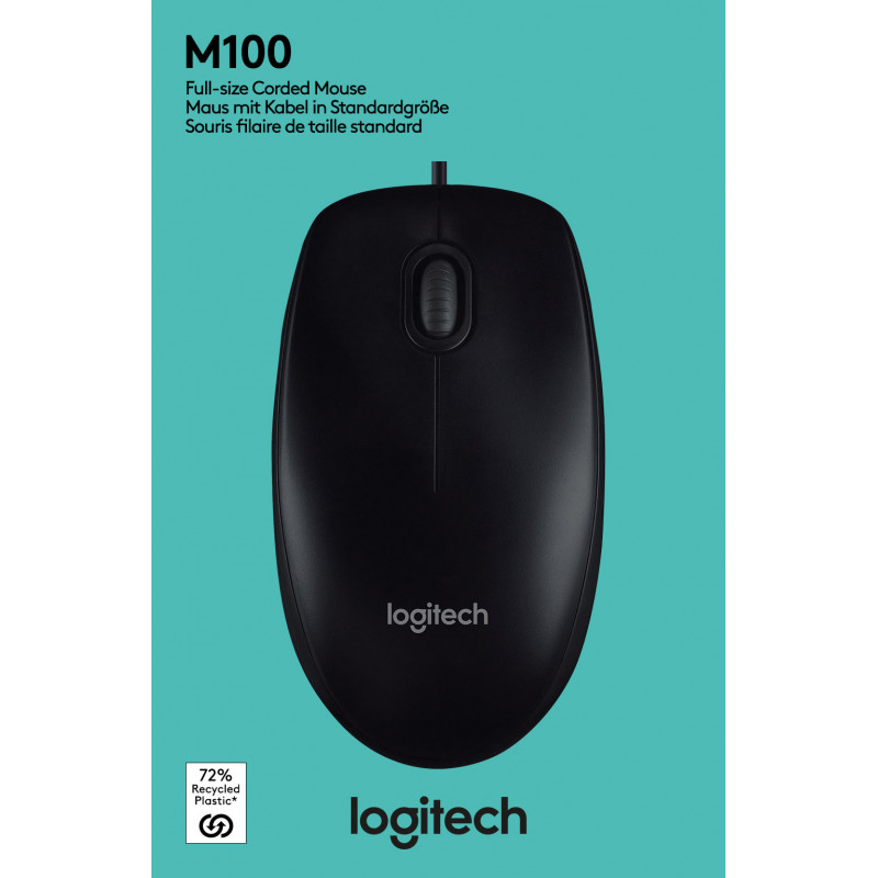 Souris filaire Logitech M100 Noir