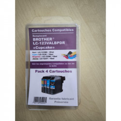 Pack de 4 cartouches générique BROTHER LC XXXX (123, 225/229, 421, 422, 426, 3213, 3219, 3237)