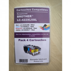 Pack de 4 cartouches générique BROTHER LC XXXX (123, 225/229, 421, 422, 426, 3213, 3219, 3237)