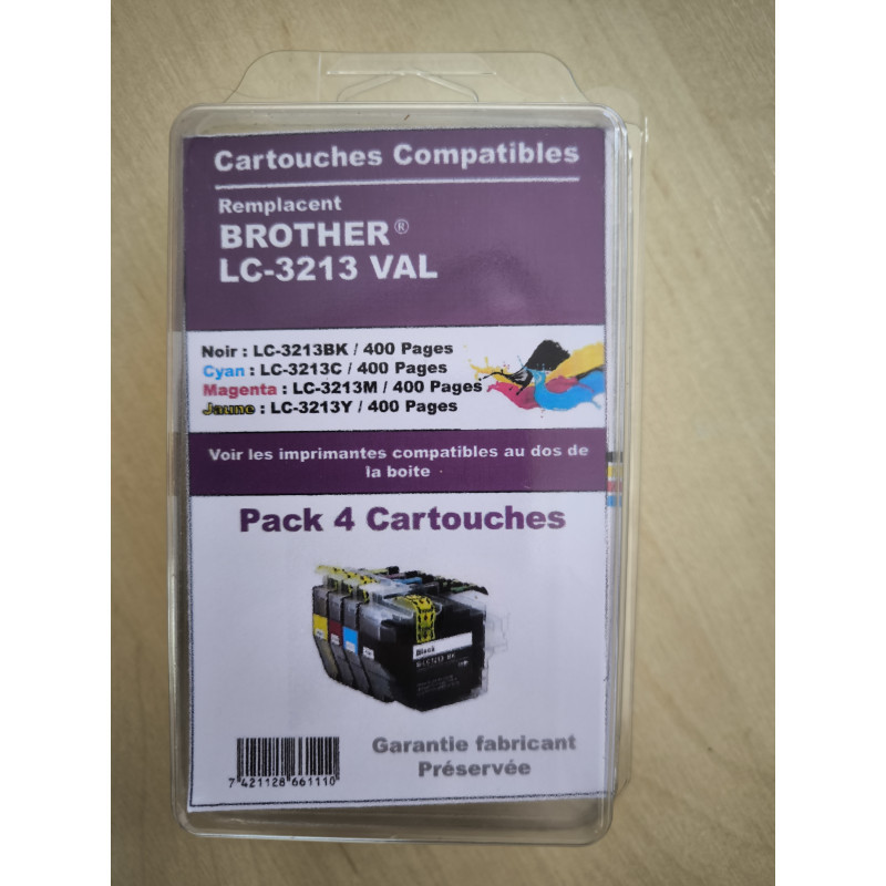 Pack de 4 cartouches générique BROTHER LC XXXX (123, 225/229, 421, 422, 426, 3213, 3219, 3237)