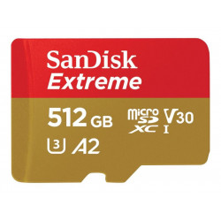 Carte mémoire 512Go MicroSDHC SanDisk Extreme avec adaptateur